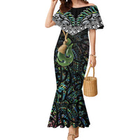 Personalised Maori Manaia Mermaid Dress New Zealand Tribal Hei Matau Papua Shell LT9 Women Green - Polynesian Pride