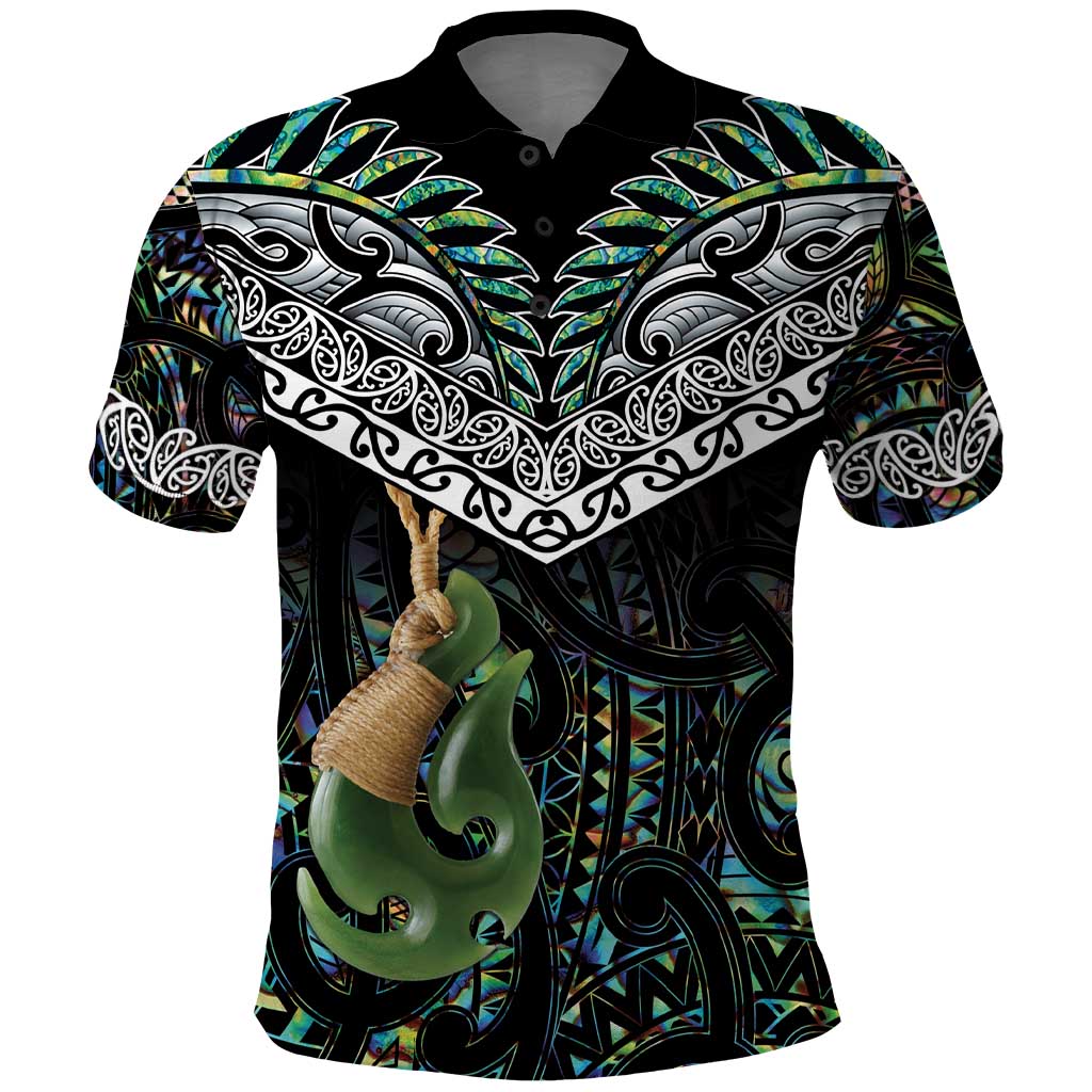 Personalised Maori Manaia Polo Shirt New Zealand Tribal Hei Matau Papua Shell LT9 Green - Polynesian Pride