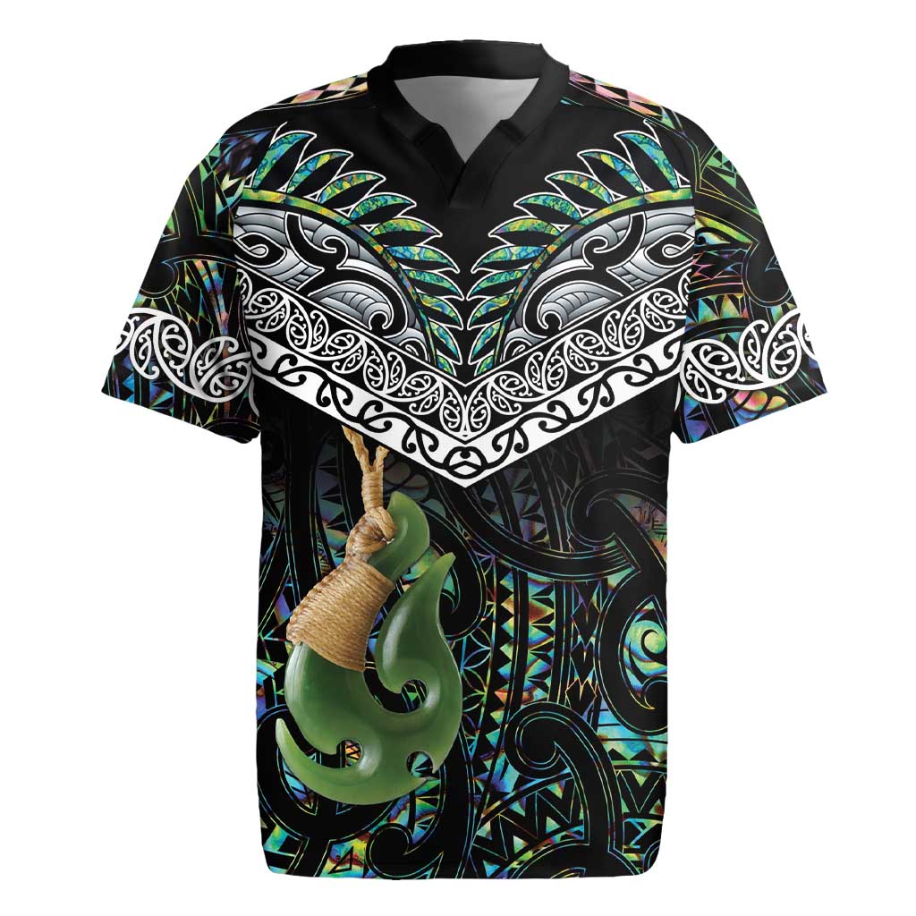 Personalised Maori Manaia Rugby Jersey New Zealand Tribal Hei Matau Papua Shell LT9 Green - Polynesian Pride