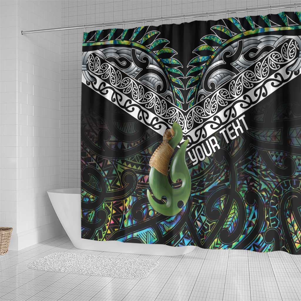 Personalised Maori Manaia Shower Curtain New Zealand Tribal Hei Matau Papua Shell LT9 - Polynesian Pride