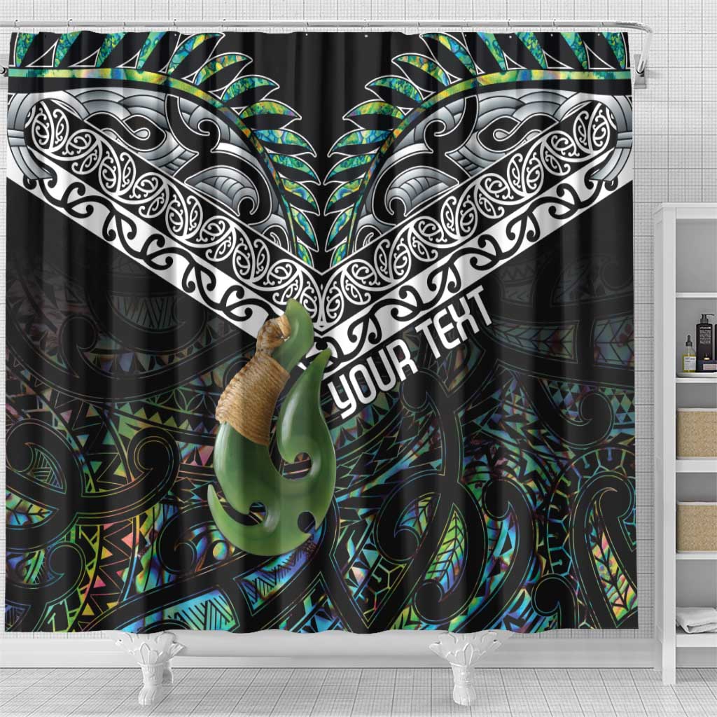 Personalised Maori Manaia Shower Curtain New Zealand Tribal Hei Matau Papua Shell LT9 - Polynesian Pride