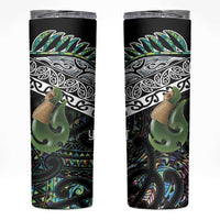 Personalised Maori Manaia Skinny Tumbler New Zealand Tribal Hei Matau Papua Shell LT9 Green - Polynesian Pride