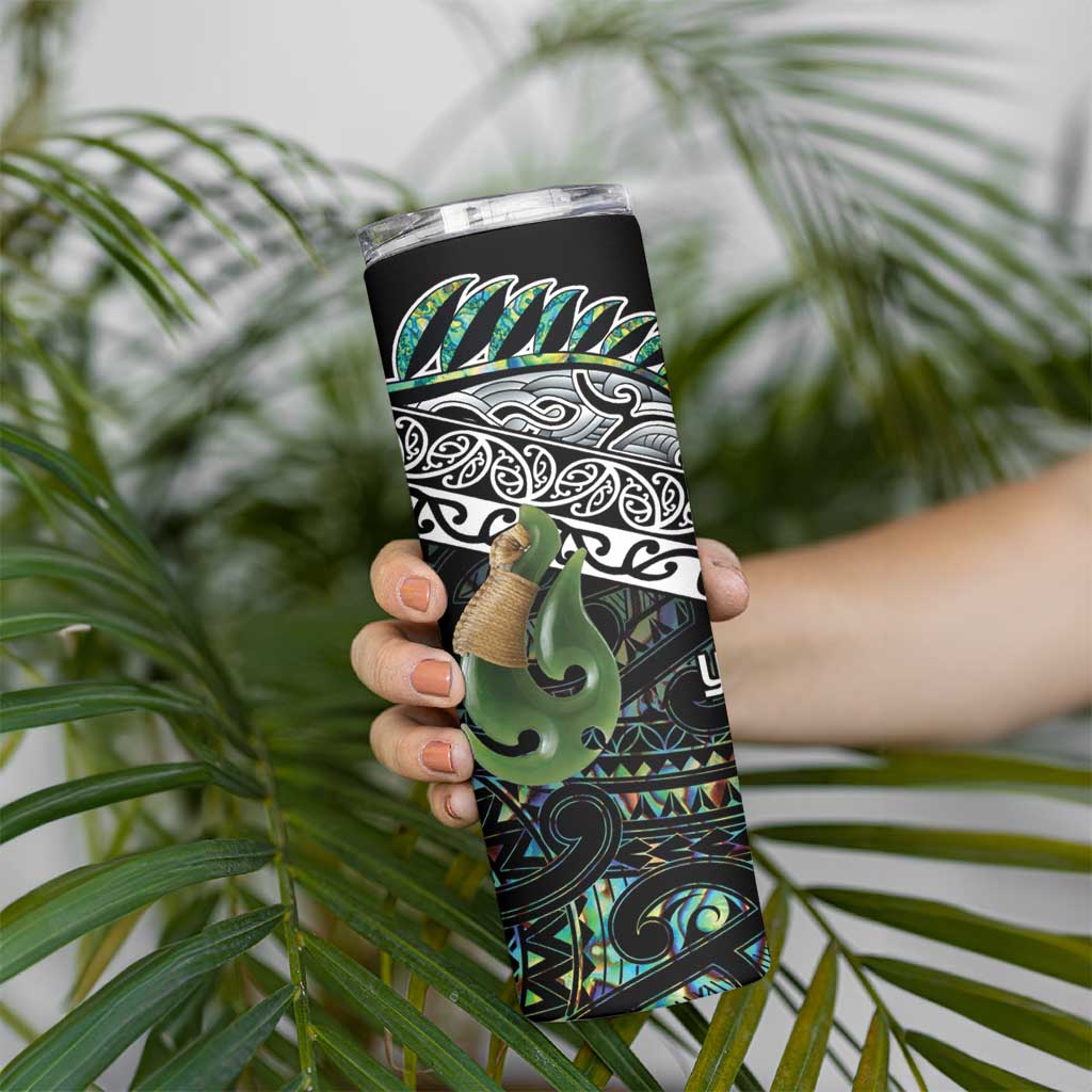 Personalised Maori Manaia Skinny Tumbler New Zealand Tribal Hei Matau Papua Shell LT9 - Polynesian Pride