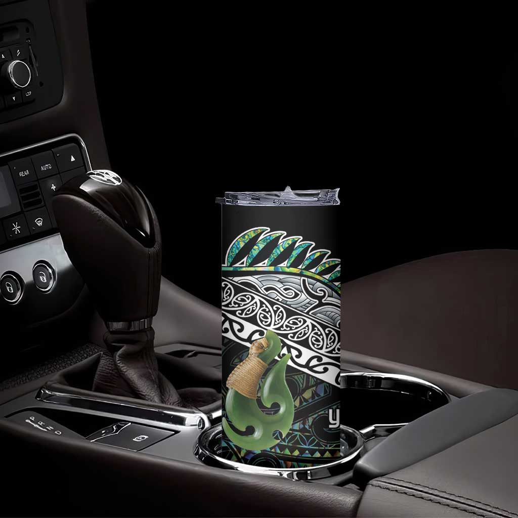 Personalised Maori Manaia Skinny Tumbler New Zealand Tribal Hei Matau Papua Shell LT9 - Polynesian Pride
