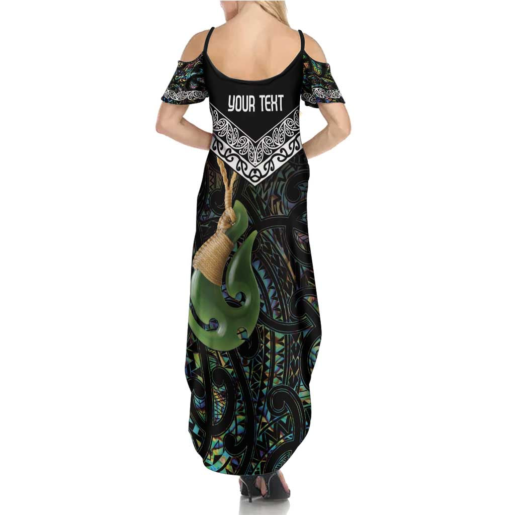Personalised Maori Manaia Summer Maxi Dress New Zealand Tribal Hei Matau Papua Shell LT9 - Polynesian Pride