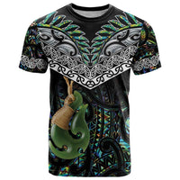 Personalised Maori Manaia T Shirt New Zealand Tribal Hei Matau Papua Shell LT9 Green - Polynesian Pride