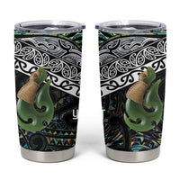 Personalised Maori Manaia Tumbler Cup New Zealand Tribal Hei Matau Papua Shell LT9 Green - Polynesian Pride