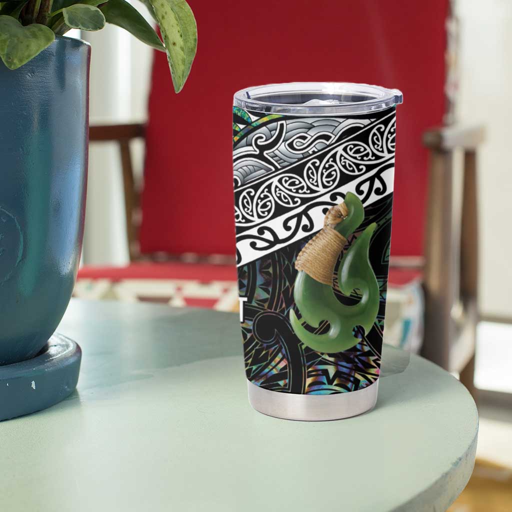 Personalised Maori Manaia Tumbler Cup New Zealand Tribal Hei Matau Papua Shell LT9 - Polynesian Pride