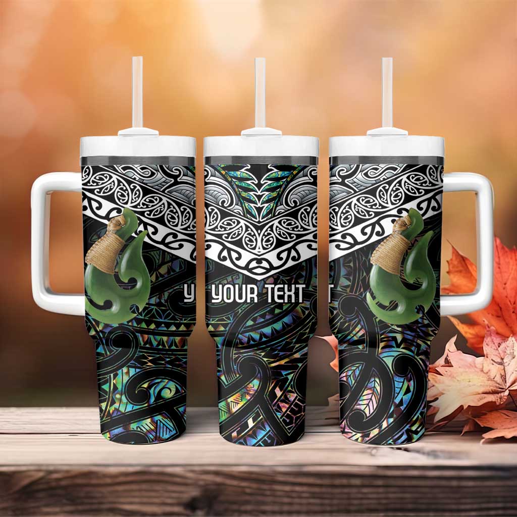 Personalised Maori Manaia Tumbler With Handle New Zealand Tribal Hei Matau Papua Shell LT9 - Polynesian Pride