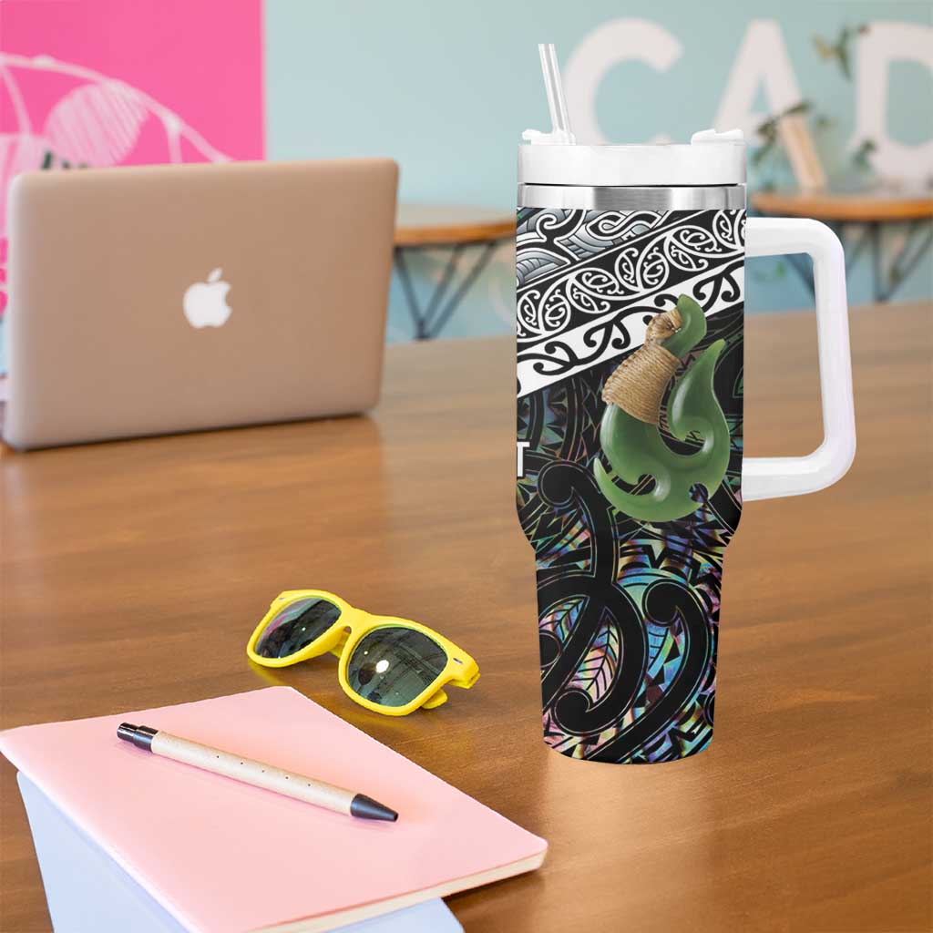 Personalised Maori Manaia Tumbler With Handle New Zealand Tribal Hei Matau Papua Shell LT9 - Polynesian Pride