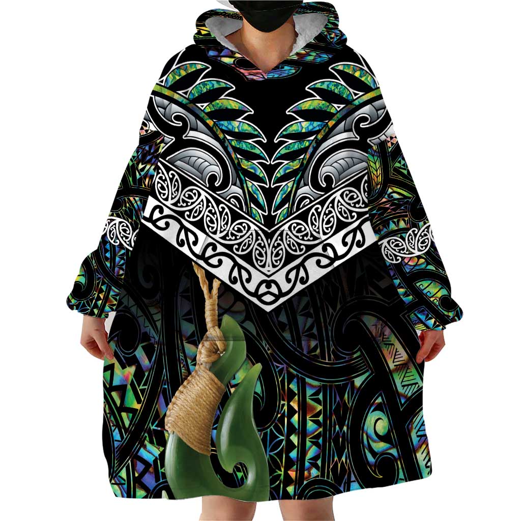 Personalised Maori Manaia Wearable Blanket Hoodie New Zealand Tribal Hei Matau Papua Shell LT9 - Polynesian Pride