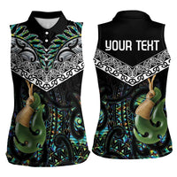 Personalised Maori Manaia Women Sleeveless Polo Shirt New Zealand Tribal Hei Matau Papua Shell LT9 - Polynesian Pride