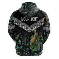 Personalised Maori Manaia Zip Hoodie New Zealand Tribal Hei Matau Papua Shell LT9 - Polynesian Pride