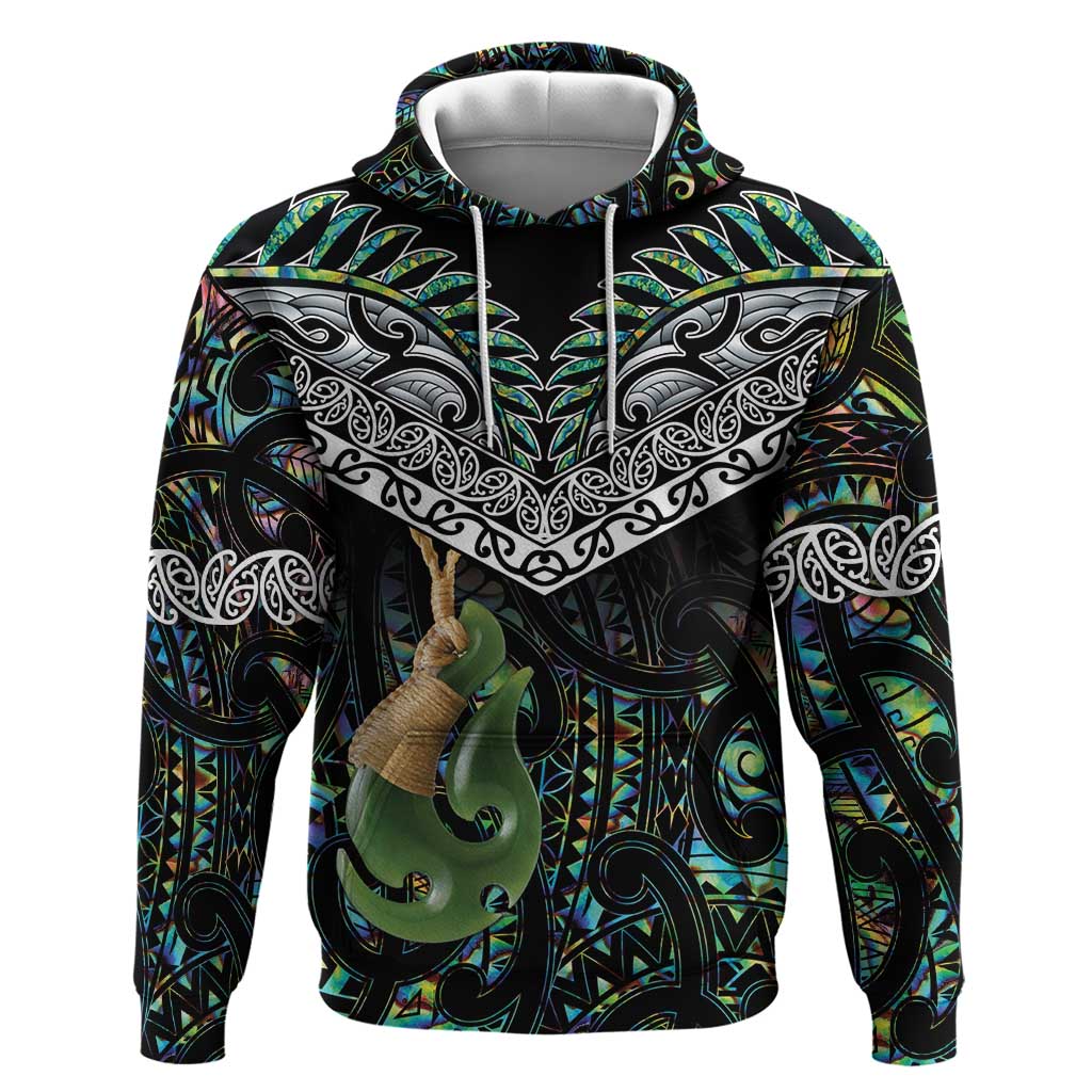 Personalised Maori Manaia Zip Hoodie New Zealand Tribal Hei Matau Papua Shell LT9 Pullover Hoodie Green - Polynesian Pride
