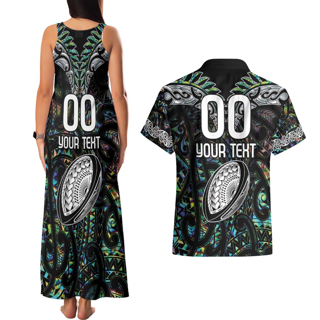 Custom New Zealand Couples Matching Tank Maxi Dress and Hawaiian Shirt Maori Rugby Tattoo Papua Shell LT9 - Polynesian Pride