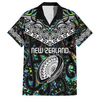 Custom New Zealand Family Matching Long Sleeve Bodycon Dress and Hawaiian Shirt Maori Rugby Tattoo Papua Shell LT9 Dad's Shirt - Short Sleeve Green - Polynesian Pride