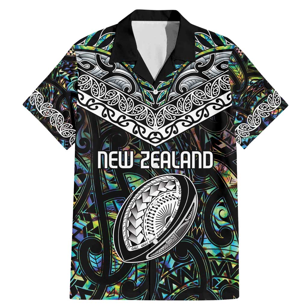 Custom New Zealand Family Matching Mermaid Dress and Hawaiian Shirt Maori Rugby Tattoo Papua Shell LT9 Dad's Shirt - Short Sleeve Green - Polynesian Pride