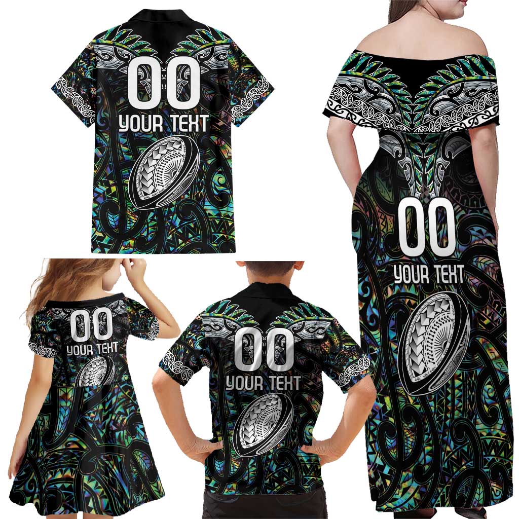 Custom New Zealand Family Matching Off Shoulder Maxi Dress and Hawaiian Shirt Maori Rugby Tattoo Papua Shell LT9 - Polynesian Pride
