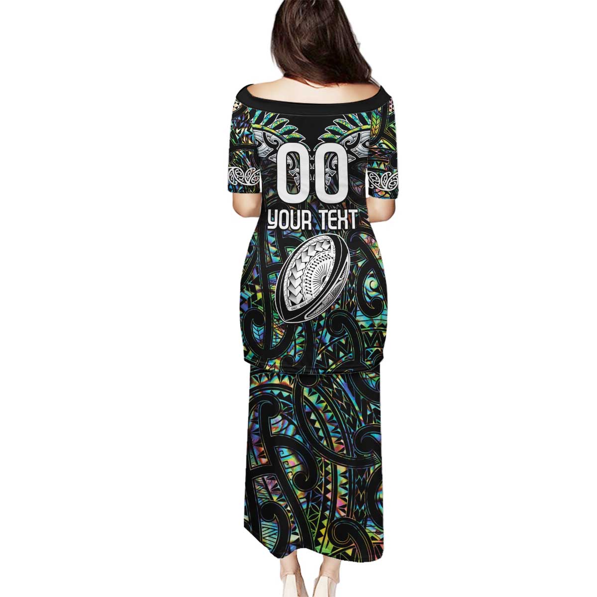 Custom New Zealand Family Matching Puletasi and Hawaiian Shirt Maori Rugby Tattoo Papua Shell LT9 - Polynesian Pride