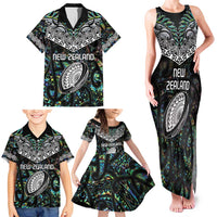 Custom New Zealand Family Matching Tank Maxi Dress and Hawaiian Shirt Maori Rugby Tattoo Papua Shell LT9 - Polynesian Pride