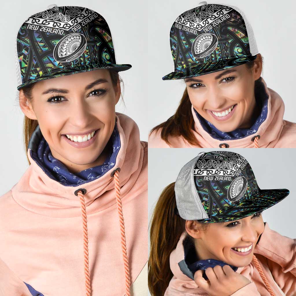 New Zealand Mesh Trucker Cap Maori Rugby Tattoo Papua Shell - Polynesian Pride