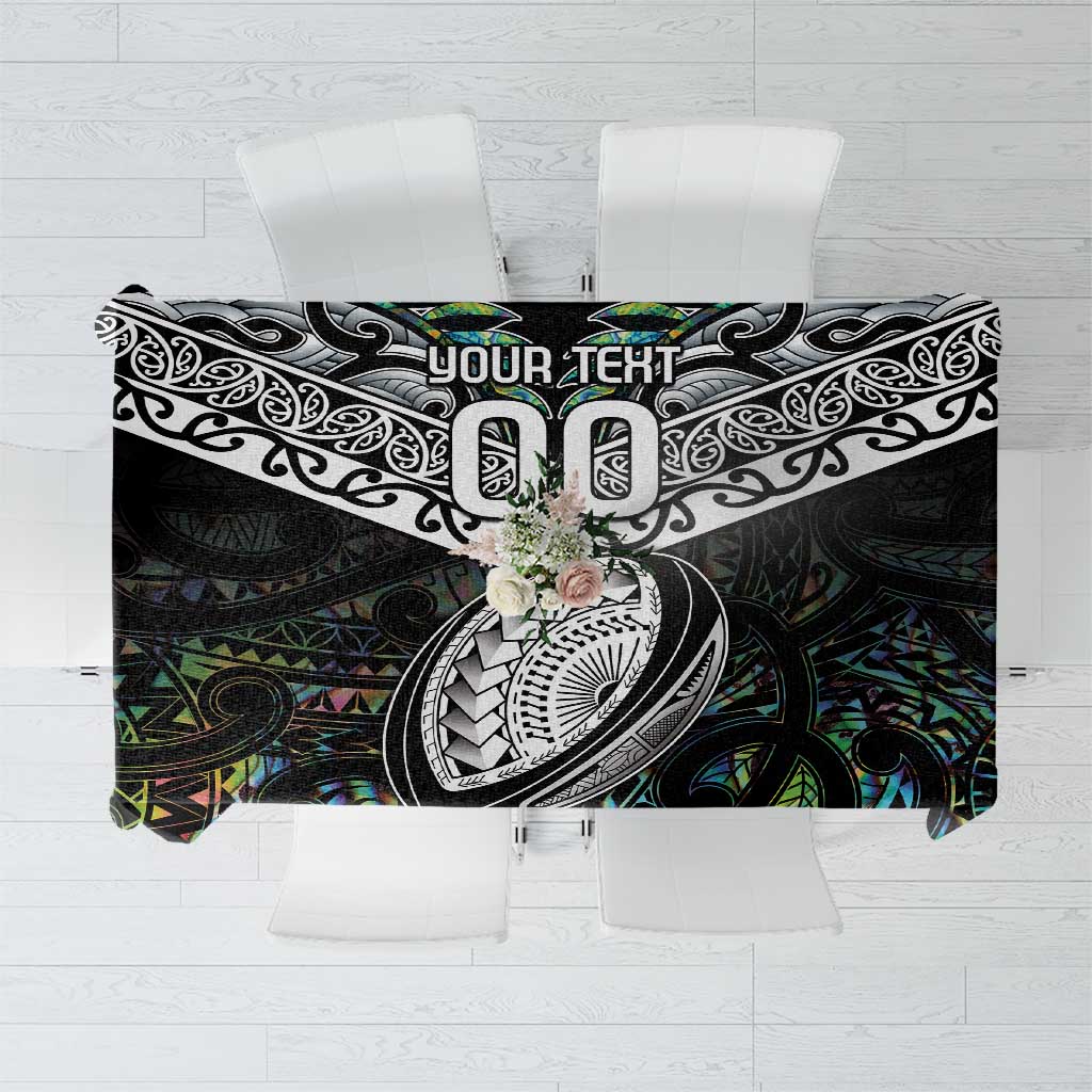Custom New Zealand Tablecloth Maori Rugby Tattoo Papua Shell LT9 Green - Polynesian Pride