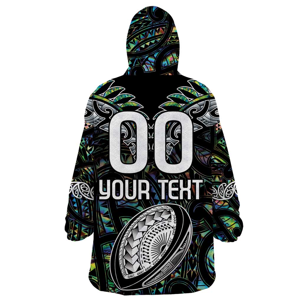 Custom New Zealand Wearable Blanket Hoodie Maori Rugby Tattoo Papua Shell LT9 - Polynesian Pride