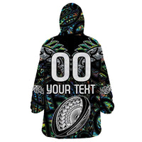 Custom New Zealand Wearable Blanket Hoodie Maori Rugby Tattoo Papua Shell LT9 - Polynesian Pride