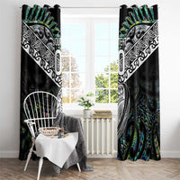 Custom New Zealand Window Curtain Maori Rugby Tattoo Papua Shell