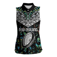 Custom New Zealand Women Sleeveless Polo Shirt Maori Rugby Tattoo Papua Shell LT9 Female Green - Polynesian Pride