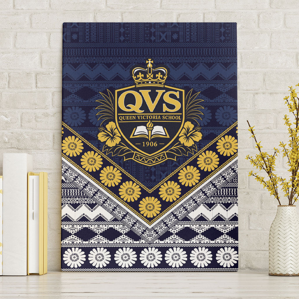 Fiji Queen Victoria School Canvas Wall Art QVS 1906 Generational School Legacy LT9 Without Frame Blue - Polynesian Pride
