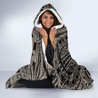 Beauty and The Warrior Polynesian Valentine Hooded Blanket Hibiscus FLowers Brown Style LT9 - Polynesian Pride