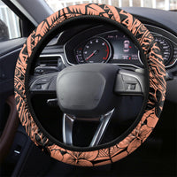 Beauty and The Warrior Polynesian Valentine Steering Wheel Cover Hibiscus FLowers Orange Style LT9 - Polynesian Pride
