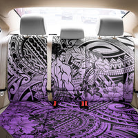 Beauty and The Warrior Polynesian Valentine Back Car Seat Cover Hibiscus FLowers Purple Style LT9 - Polynesian Pride