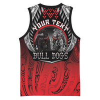 Aotearoa Bulldog Personalised Basketball Jersey Maori Kowhaiwhai Motif LT9 - Polynesian Pride