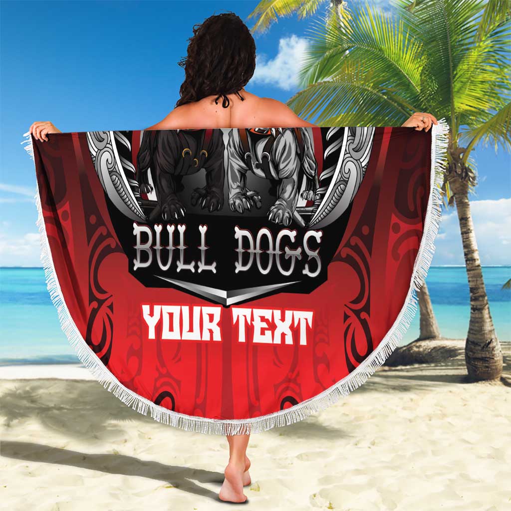 Aotearoa Bulldog Personalised Beach Blanket Maori Kowhaiwhai Motif