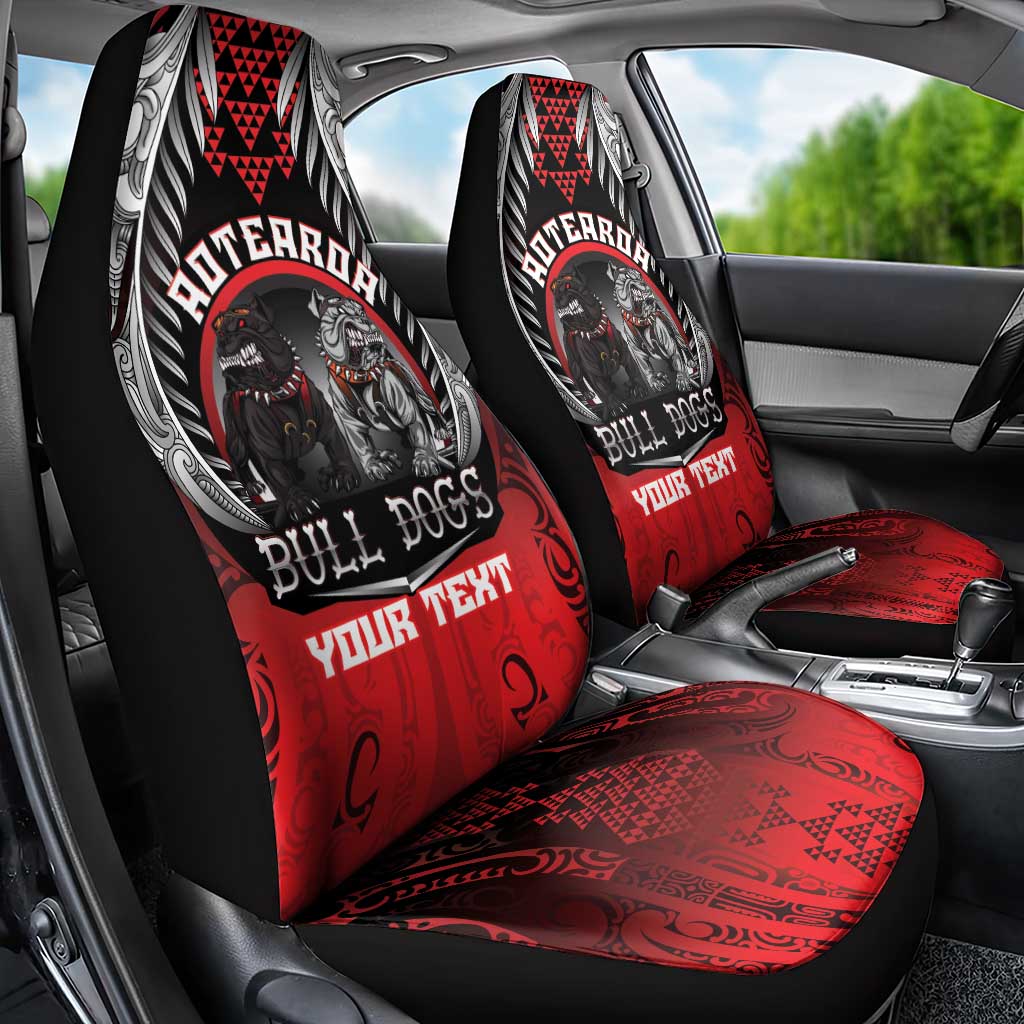 Aotearoa Bulldog Personalised Car Seat Cover Maori Kowhaiwhai Motif LT9 - Polynesian Pride