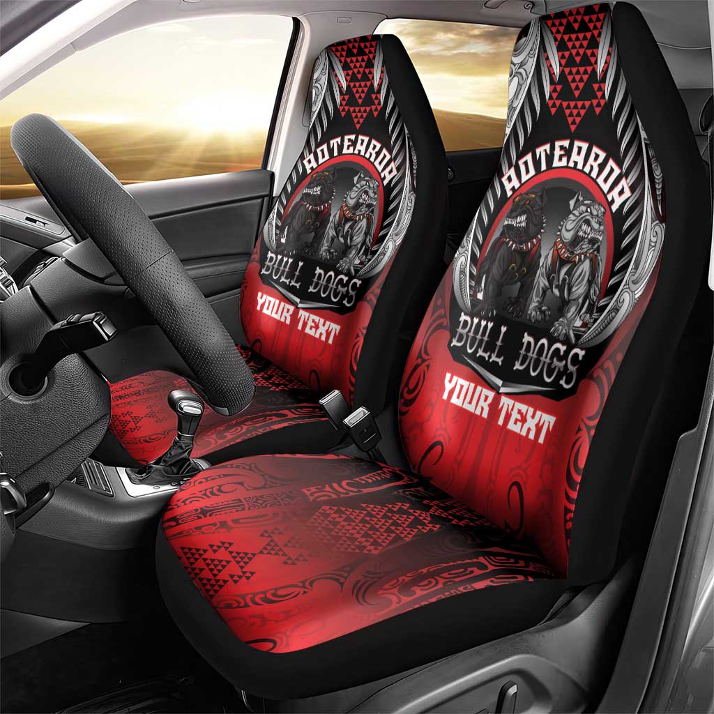 Aotearoa Bulldog Personalised Car Seat Cover Maori Kowhaiwhai Motif LT9 - Polynesian Pride