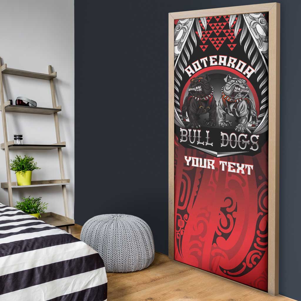 Aotearoa Bulldog Personalised Door Cover Maori Kowhaiwhai Motif LT9 - Polynesian Pride