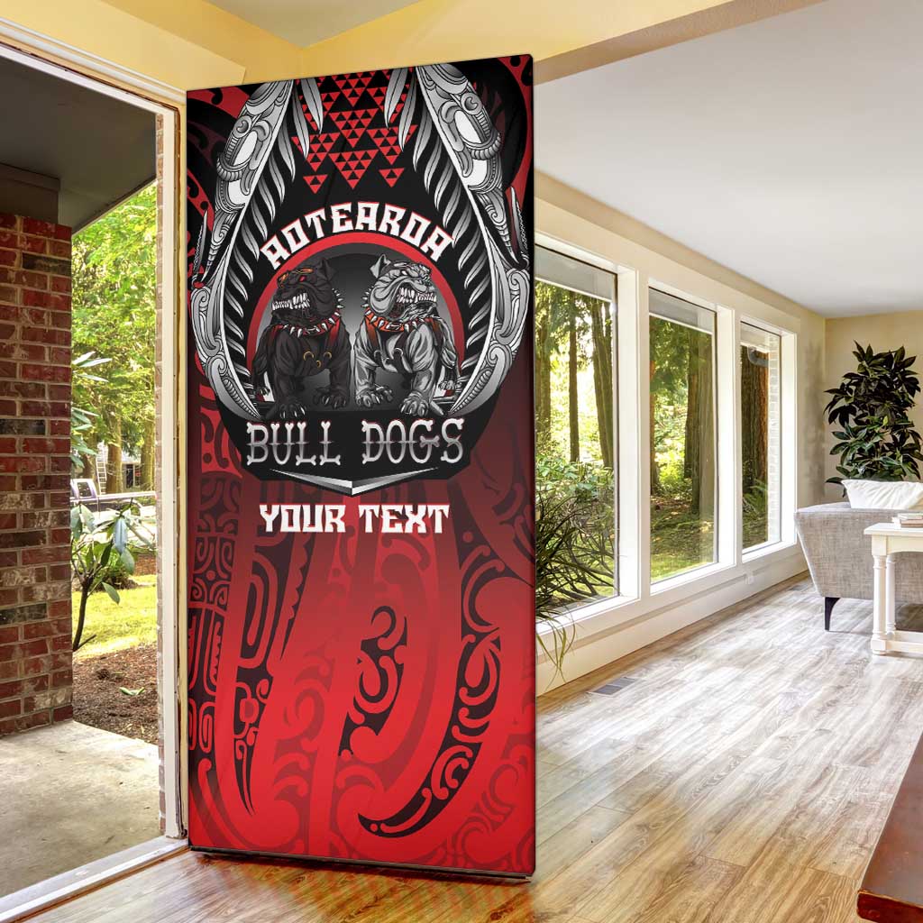 Aotearoa Bulldog Personalised Door Cover Maori Kowhaiwhai Motif LT9 - Polynesian Pride