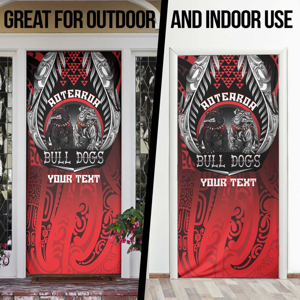 Aotearoa Bulldog Personalised Door Cover Maori Kowhaiwhai Motif LT9 - Polynesian Pride