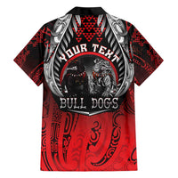 Aotearoa Bulldog Personalised Family Matching Short Sleeve Bodycon Dress and Hawaiian Shirt Maori Kowhaiwhai Motif LT9 - Polynesian Pride