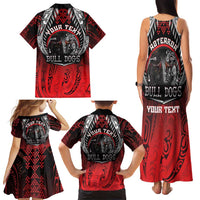 Aotearoa Bulldog Personalised Family Matching Tank Maxi Dress and Hawaiian Shirt Maori Kowhaiwhai Motif LT9 - Polynesian Pride
