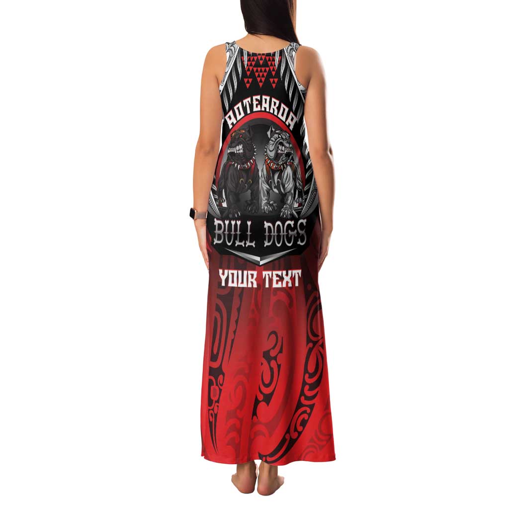 Aotearoa Bulldog Personalised Family Matching Tank Maxi Dress and Hawaiian Shirt Maori Kowhaiwhai Motif LT9 - Polynesian Pride