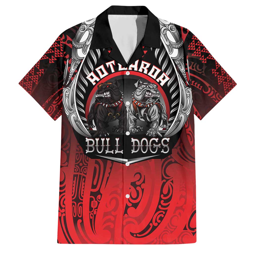 Aotearoa Bulldog Personalised Hawaiian Shirt Maori Kowhaiwhai Motif LT9 Red - Polynesian Pride
