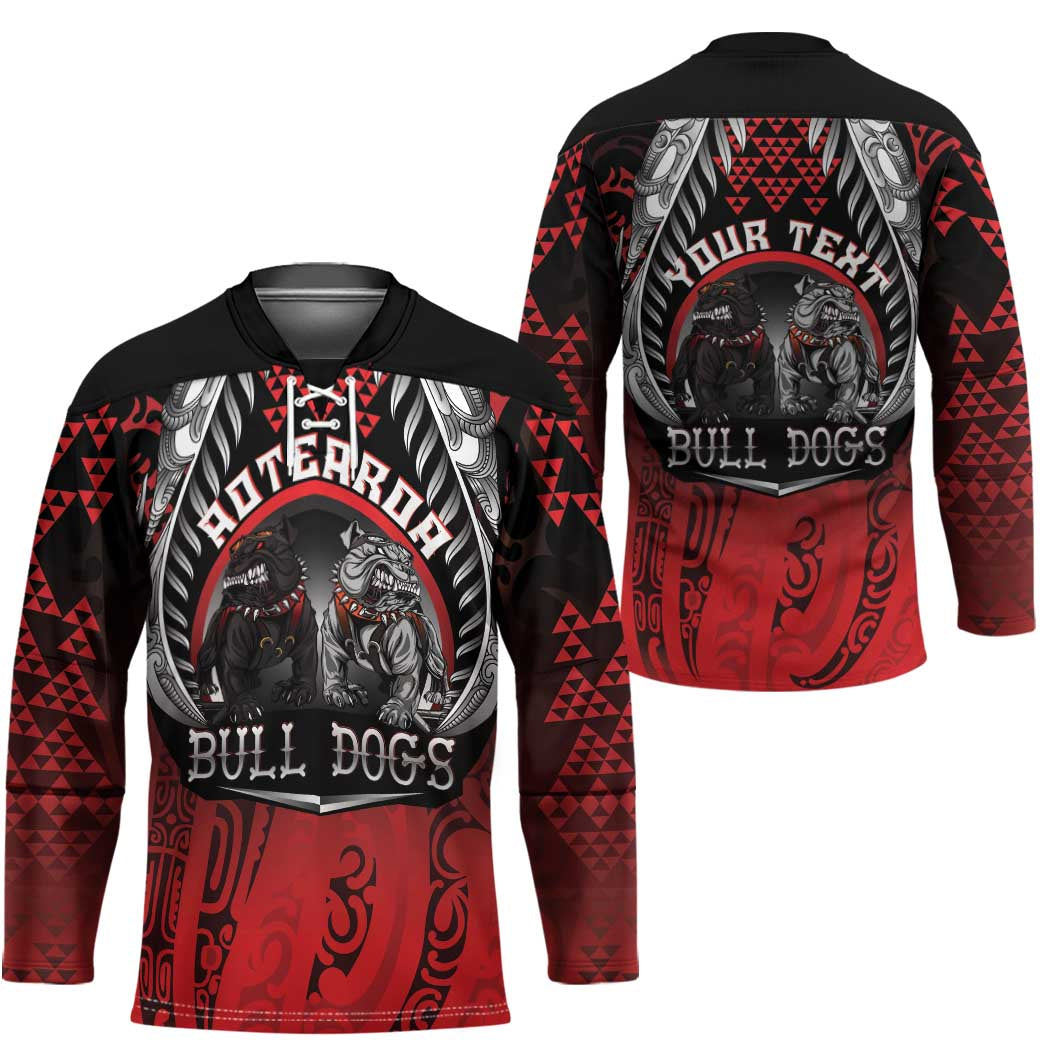 Aotearoa Bulldog Personalised Hockey Jersey Maori Kowhaiwhai Motif LT9 - Polynesian Pride
