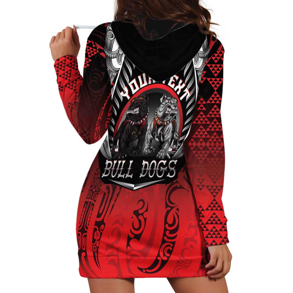 Aotearoa Bulldog Personalised Hoodie Dress Maori Kowhaiwhai Motif LT9 - Polynesian Pride