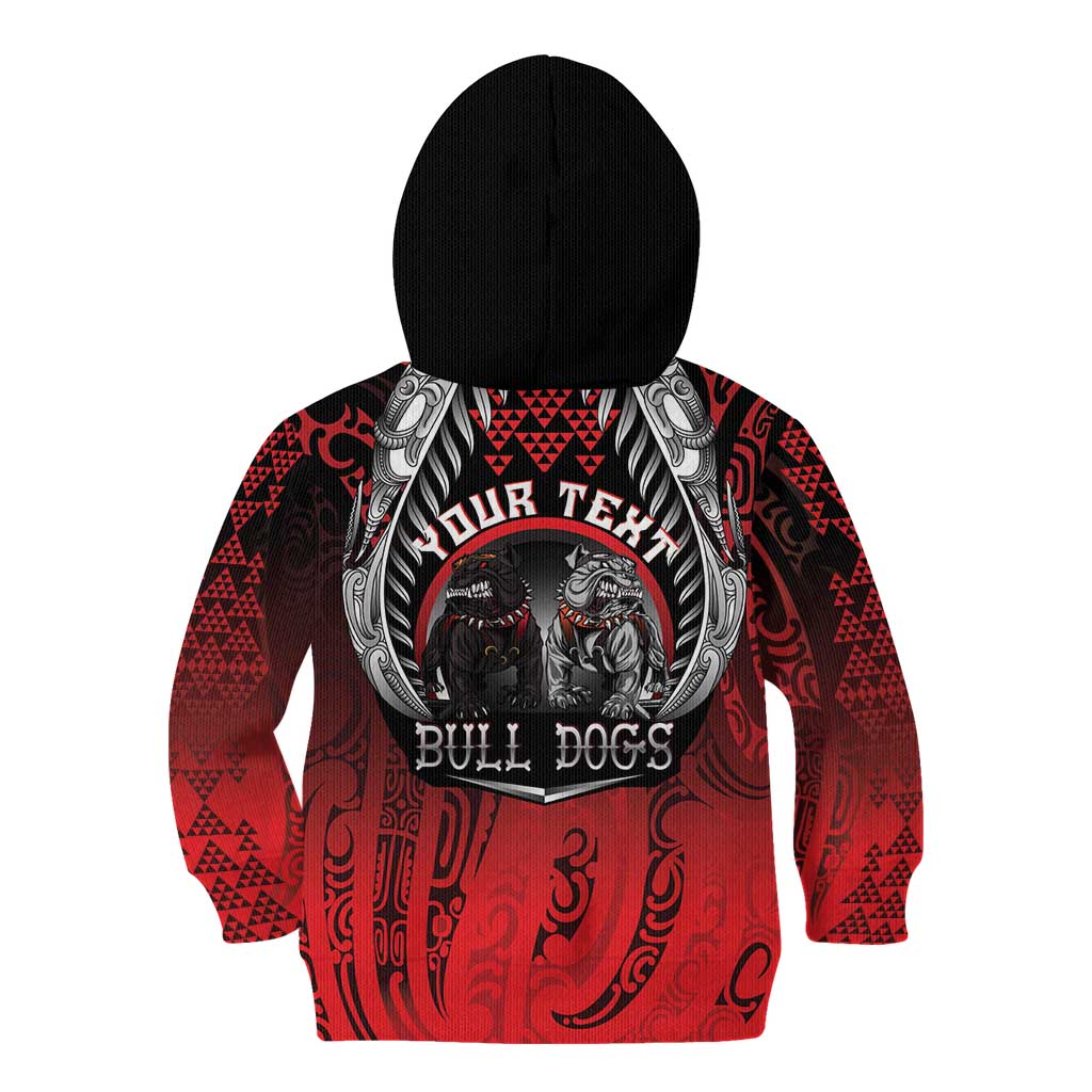 Aotearoa Bulldog Personalised Kid Hoodie Maori Kowhaiwhai Motif LT9 - Polynesian Pride