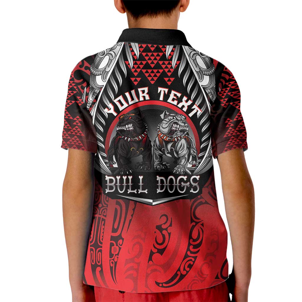 Aotearoa Bulldog Personalised Kid Polo Shirt Maori Kowhaiwhai Motif LT9 - Polynesian Pride