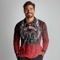 Aotearoa Bulldog Personalised Long Sleeve Polo Shirt Maori Kowhaiwhai Motif LT9 - Polynesian Pride